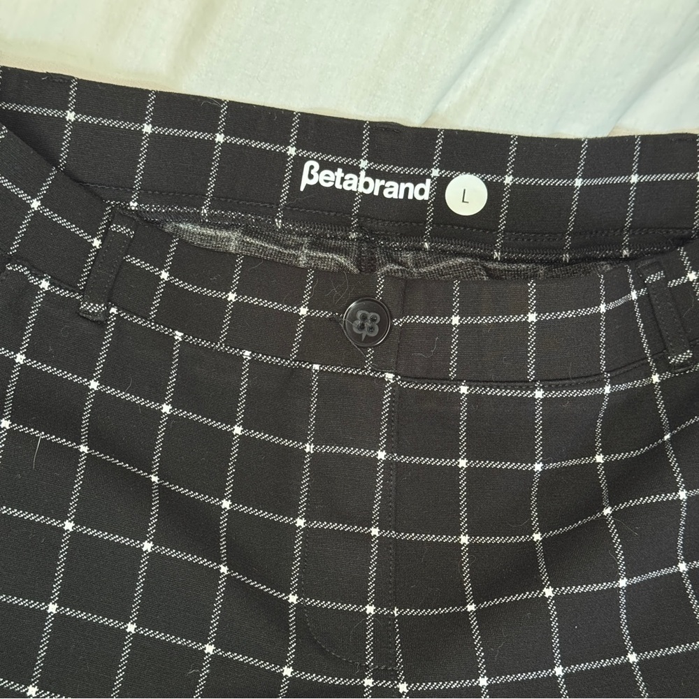Betabrand Black and White Grid Pants